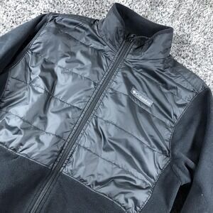 Columbia Jacket Mens Medium Black Omni-Heat Quilted Insulated Full Zip Outdoor